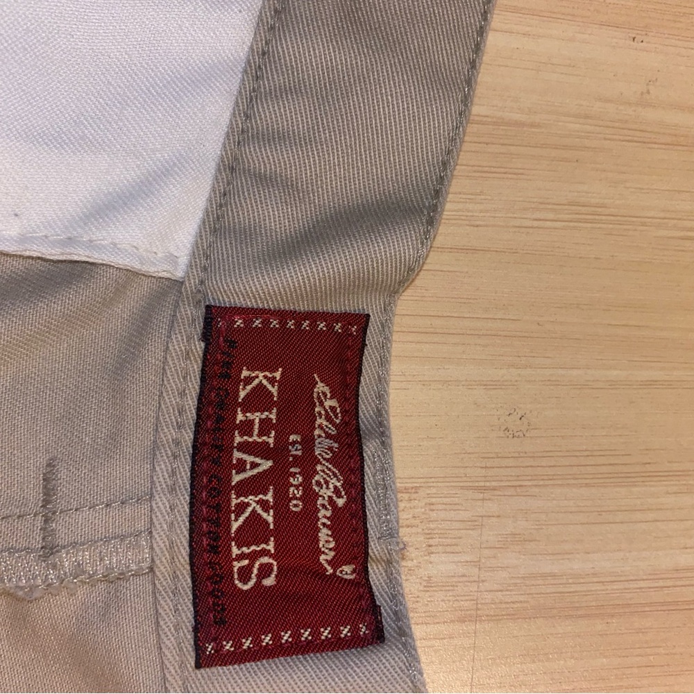 Eddie Bauer Pants Womens 14 Tan Khaki Double Pleat 100% Cotton Chinos - Picture 6 of 13